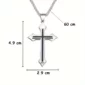 Collier Croix Relief Noir avec Chaîne Cubique (dimensions) Unisexe