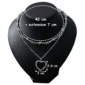 Collier Punk Goth en Fil Barbelé Chaîne et Pendentif Cœur (dimensions).