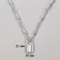 Collier Ras du Cou Punk en Acier Inoxydable Chaîne Barbelée avec Cadenas (dimensions).