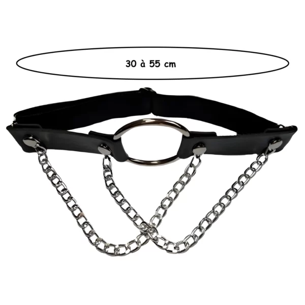 Harnais de Jambe en Cuir Synthétique avec Anneau et Chaînes (30 à 55cm tour de cuisse) Harnais de Jambe en Cuir Synthétique avec Anneau et Chaînes (30 à 55cm tour de cuisse).