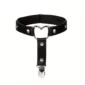 Jarretière Cuir Noir Réglable avec Cœur Métallique & Clips Bas