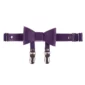 Jarretière Cuir Violet Nœud Papillon & Clips Bas.