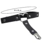 Jarretière Cuir avec Cœur Métallique & Clips Bas tour de cuisse 30 à 55 cm