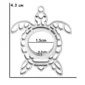 Médaillon Tortue Ouvrable sur Espace Photo en Verre (dimensions)