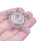 Médaillon Tortue avec Espace Photo en Verre Diamètre 1,5 cm