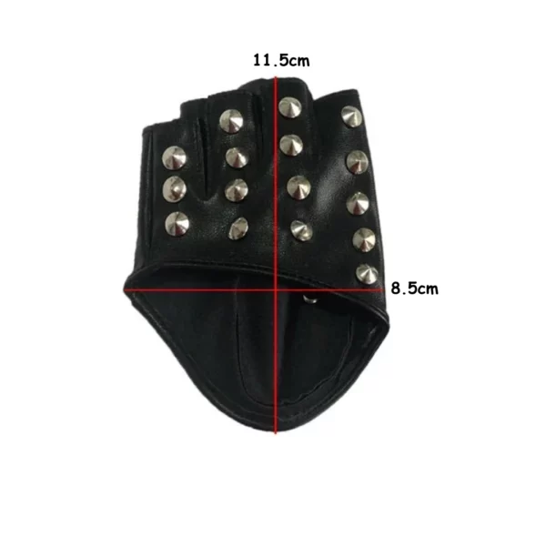 Mitaines en Cuir Cloutées Style Punk Rock (dimensions) Mitaines en Cuir Cloutées Style Punk Rock (dimensions).