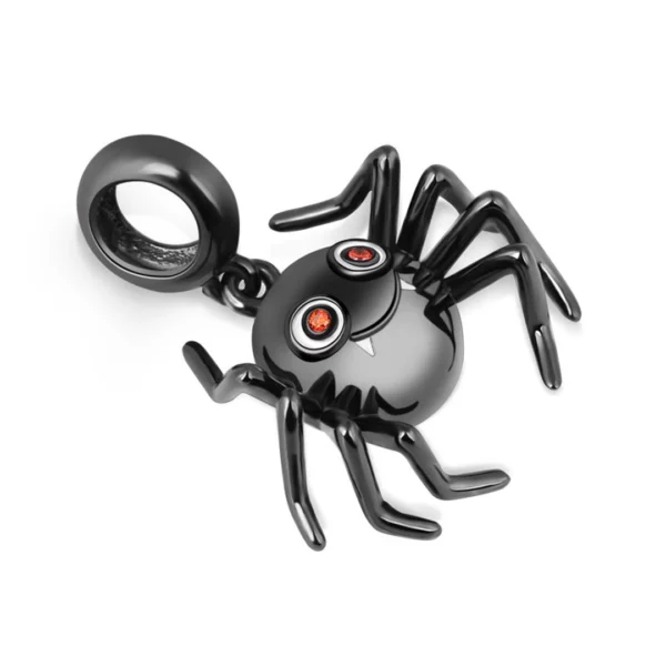 Pendentif Araignée Noire en Argent 925 Sterling.