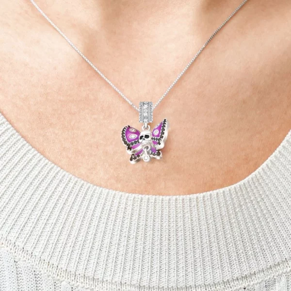 Pendentif Crâne Papillon Améthyste en Argent 925 Femme Pendentif Crâne Papillon Améthyste en Argent 925 Femme.