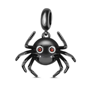 Pendentif ou Charm Araignée Noire en Argent 925.