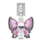 Pendentif ou Charm Crâne Papillon Améthyste en Argent 925.