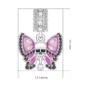 Pendentif ou Charm Crâne Papillon Améthyste en Argent 925 (dimensions).