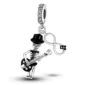 Pendentif ou Charm Squelette Guitariste en Argent 925.