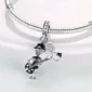 Pendentif ou Charm Squelette Guitariste et Signe Infini en Argent 925 Compatible Collier & Bracelet.