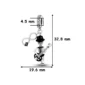Pendentif ou Charm Squelette Guitariste et Signe Infini en Argent 925 (dimensions).