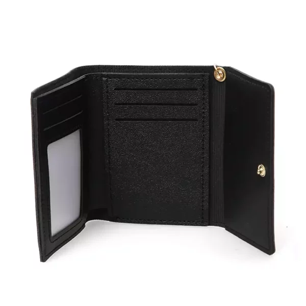 Portefeuille Femme en Cuir Noir à Motif Chat (intérieur) Portefeuille Femme en Cuir Noir à Motif Chat (intérieur).