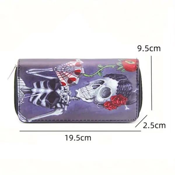 Portefeuille Gothique Cuir Grand Format Motif Femme Squelette (dimensions) Portefeuille Gothique Cuir Grand Format Motif Femme Squelette (dimensions).