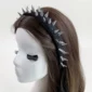 Serre-Tête Femme en Tissu Noir Clouté.