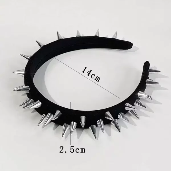 Serre-Tête Tissu Noir Clouté (dimensions).
