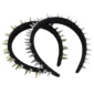 Serre-Tête en Tissu Noir Clouté (variantes spikes couleur acier et doré).