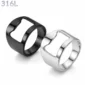 Bague Acier 316L Décapsuleur Noir ou Argent.