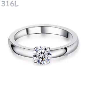 Bague Modulaire Acier 316L à Zirconium Blanc Interchangeable.