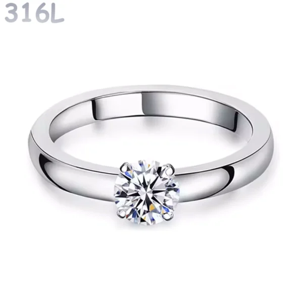 Bague Modulaire Acier 316L à Zirconium Blanc Interchangeable Bague Modulaire Acier 316L à Zirconium Blanc Interchangeable.