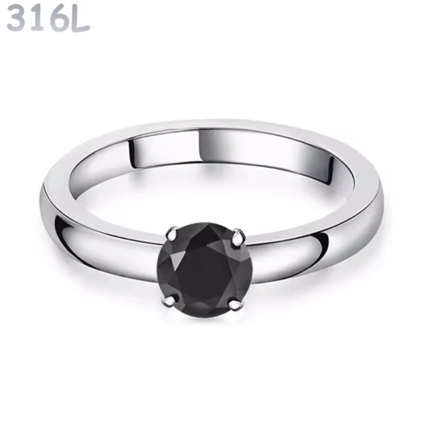 Bague Modulaire Acier 316L à Zirconium Noir Interchangeable Bague Modulaire Acier 316L à Zirconium Noir Interchangeable.