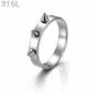 Bague Punk à Pointes Acier 316L.