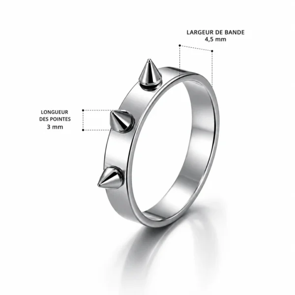 Bague Punk à Pointes Acier Inoxydable 316L (dimensions) Bague Punk à Pointes Acier Inoxydable 316L (dimensions)