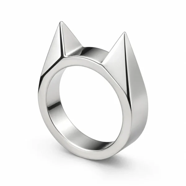 Bague Survie Chat Oreilles Pointues Acier 316L Bague Survie Chat Oreilles Pointues Acier 316L.