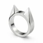 Bague Survie Chat Oreilles Pointues Acier 316L.
