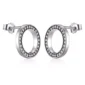 Boucles d'Oreilles Anneau Flottant Argent 925 Serti Zirconiums.