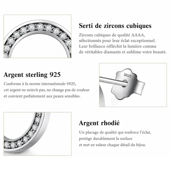 Boucles d'Oreilles Anneau Flottant Argent 925 Zirconiums (détails produit) Boucles d'Oreilles Anneau Flottant Argent 925 Zirconiums (détails produit).