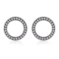 Boucles d'Oreilles Anneau Flottant Argent 925 orné de Zirconiums.