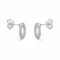 Boucles d'Oreilles Cercle Flottant 8 mm en Argent 925 & Pavage Zircons.