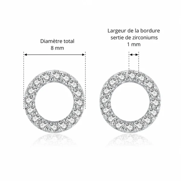 Boucles d'Oreilles Cercle Flottant Argent 925 Pavage Zirconiums (dimensions) Boucles d'Oreilles Cercle Flottant Argent 925 Pavage Zirconiums (dimensions).