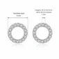 Boucles d'Oreilles Cercle Flottant Argent 925 Pavage Zirconiums (dimensions).