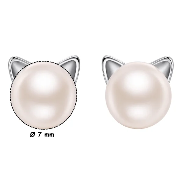Boucles d'Oreilles Chat Perle 7 mm Acier Inoxydable 316L (dimensions) Boucles d'Oreilles Chat Perle 7 mm Acier Inoxydable 316L (dimensions).
