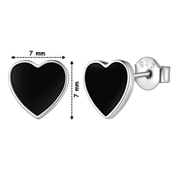 Boucles d’Oreilles Cœur Noir Gothique Argent 925 (dimensions) Boucles d’Oreilles Cœur Noir Gothique Argent 925 (dimensions).