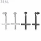 Boucles d’Oreilles Croix Inversée Acier 316L.