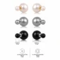 Boucles d'Oreilles Double Face à Perles 8 & 16 mm (dimensions).