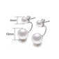 Boucles d'Oreilles Double Perle Flottante 6 & 10 mm Argent 925.