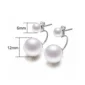 Boucles d'Oreilles Double Perle Flottante 6 & 12 mm Argent 925.