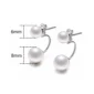 Boucles d'Oreilles Double Perle Flottante 6 & 8 mm Argent 925.