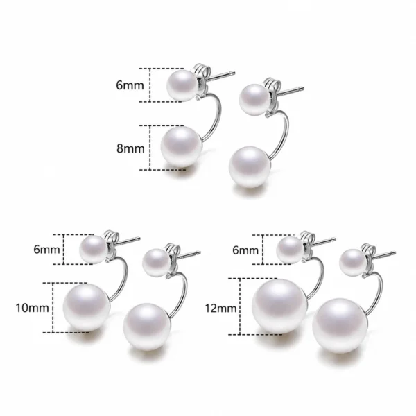 Boucles d'Oreilles Double Perle Flottante Argent 925 (dimensions) Boucles d'Oreilles Double Perle Flottante Argent 925 (dimensions).