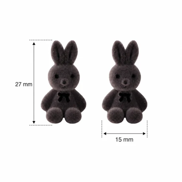 Boucles d’Oreilles Lapin Gothique en Peluche Gris (dimensions) Boucles d’Oreilles Lapin Gothique en Peluche Gris (dimensions).