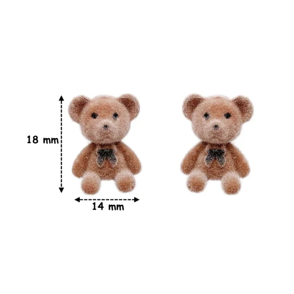 Boucles d'Oreilles Ours Peluche Marron (dimensions) Boucles d'Oreilles Ours Peluche Marron (dimensions)
