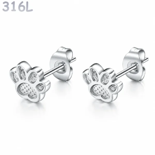 Boucles d'Oreilles Patte de Chien Acier 316L Boucles d'Oreilles Patte de Chien Acier 316L.