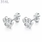 Boucles d'Oreilles Patte de Chien Acier 316L.
