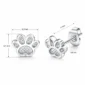 Boucles d'Oreilles Patte de Chien Acier 316L (dimensions).